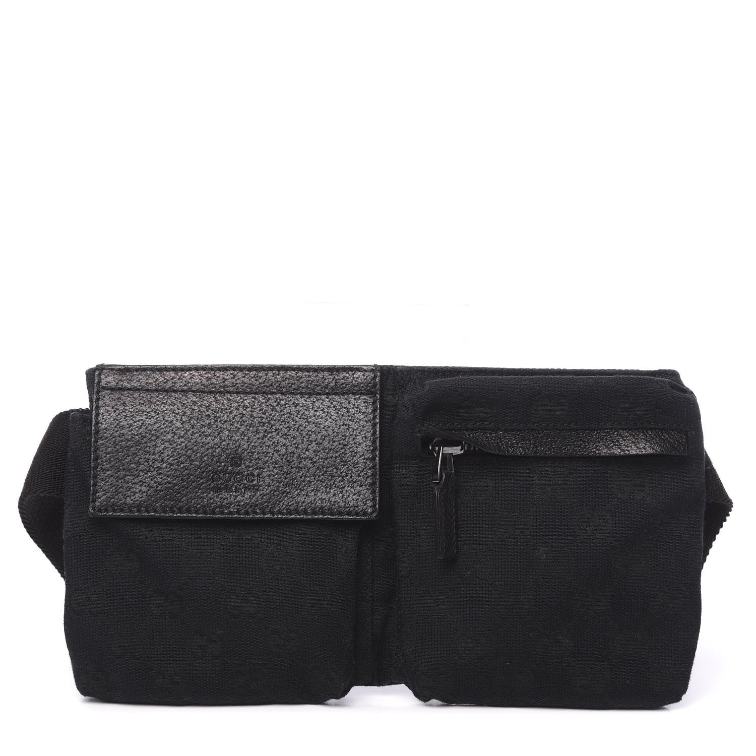 Gucci GG Monogram Double Pocket Belt Bag Black 1 of 10