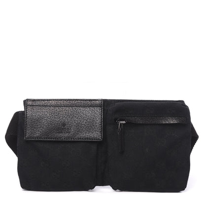 Gucci GG Monogram Double Pocket Belt Bag Black 1 of 10