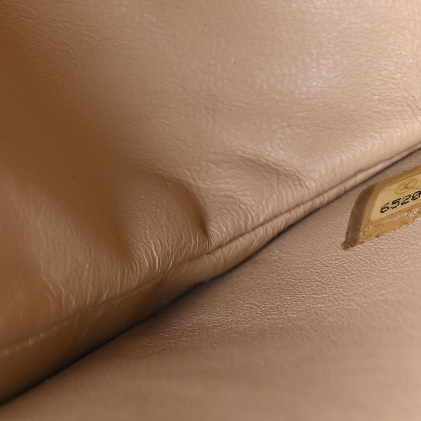 Lambskin Patent Chocolate Bar Flap Beige Black