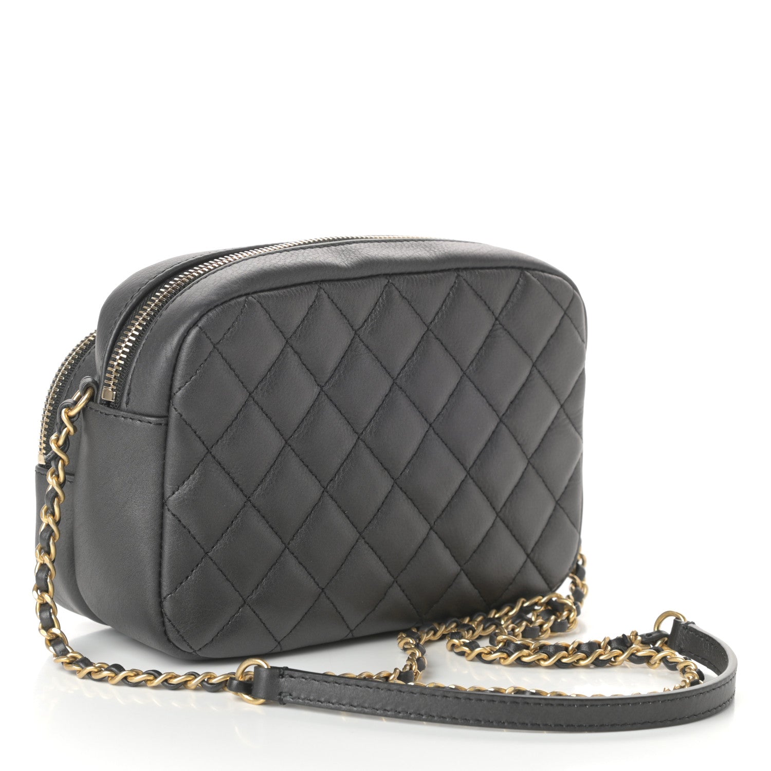 Chanel Calfskin Quilted Day Trips Camera Case Black 3 of 11