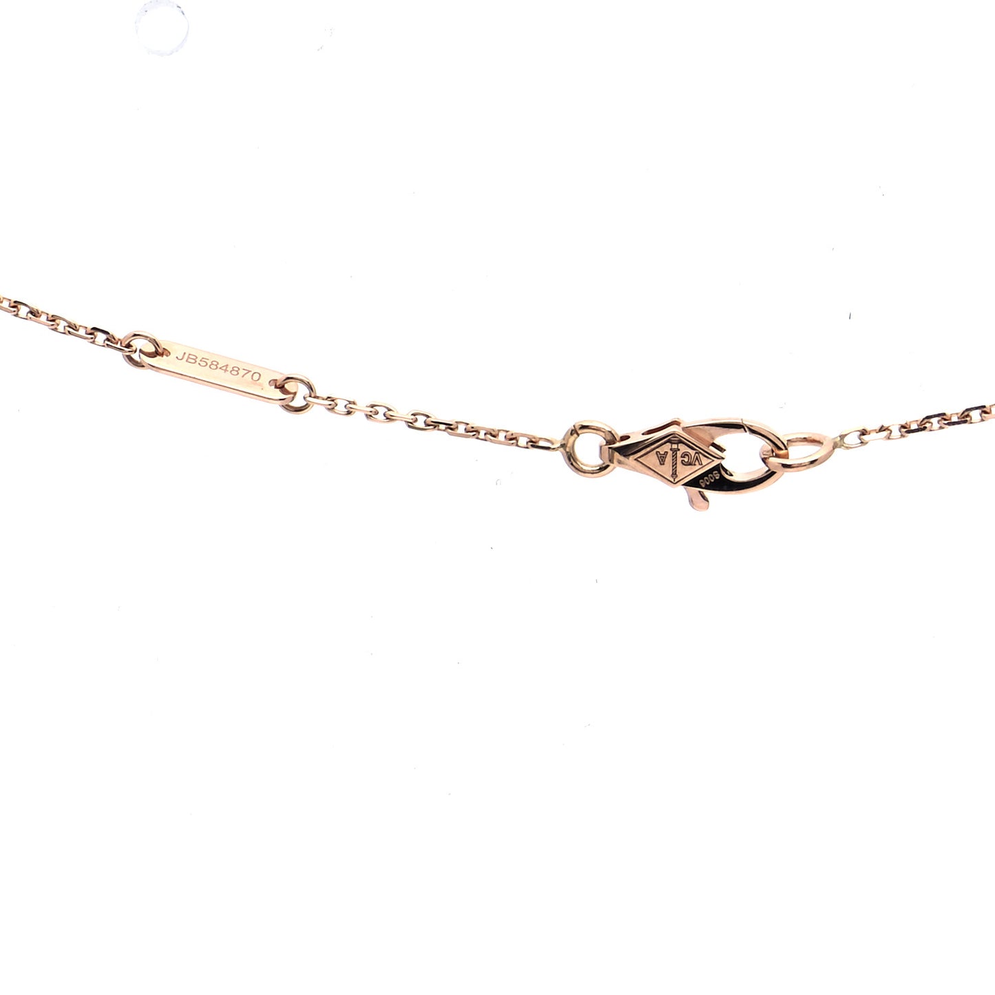 18K Rose Gold Carnelian Sweet Alhambra Pendant Necklace