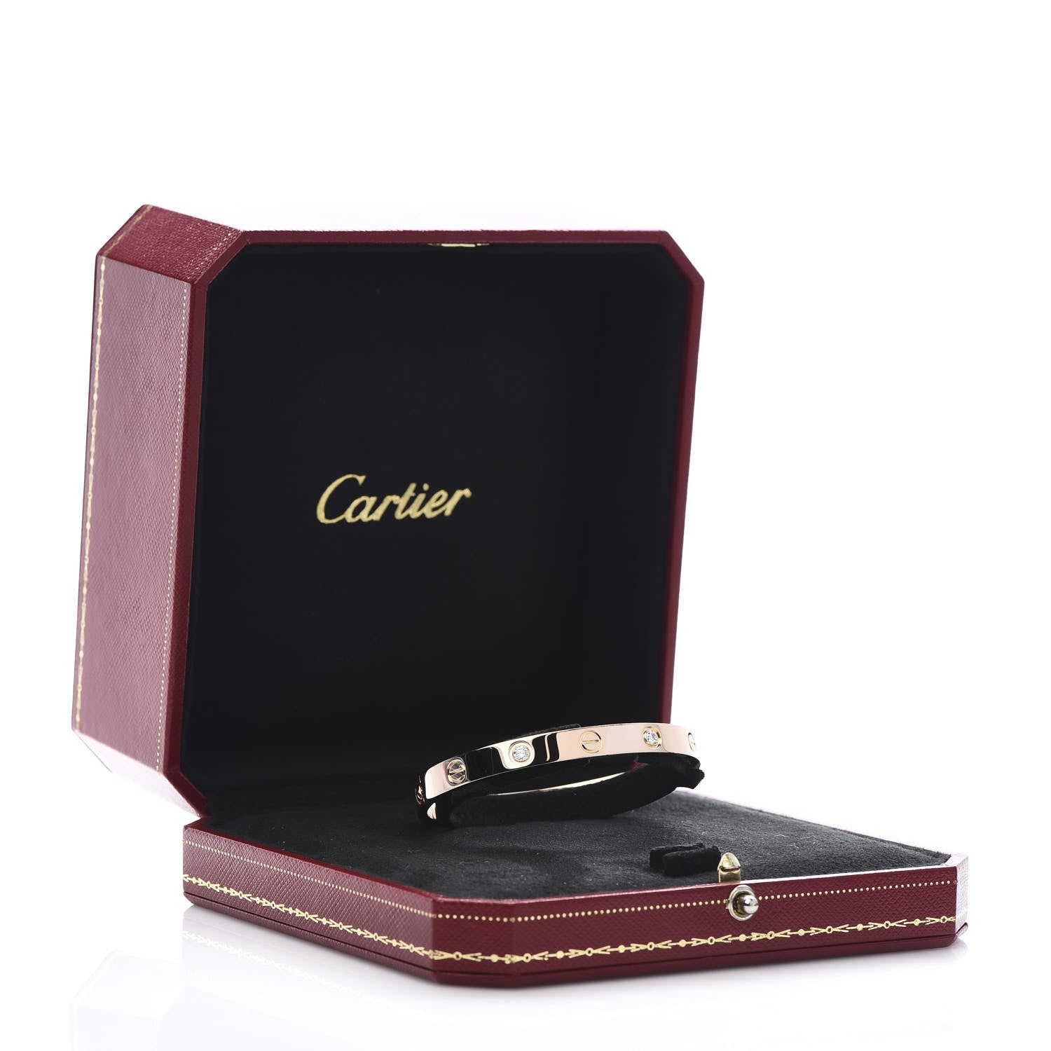 Cartier 18K Pink Gold 4 Diamond LOVE Bracelet 16 6 of 6
