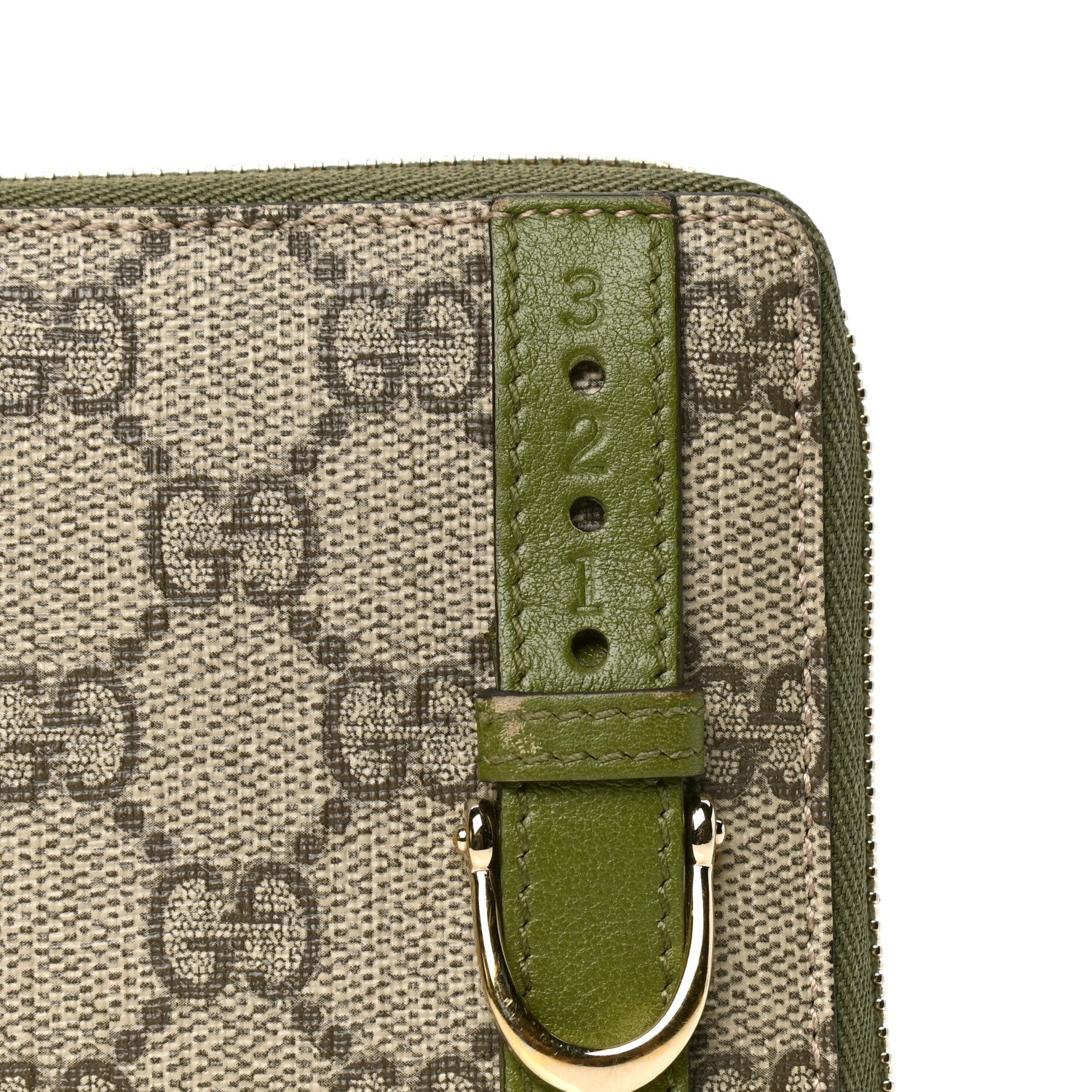 Gucci GG Supreme Monogram Nice Zip Around Wallet Green 7 of 7