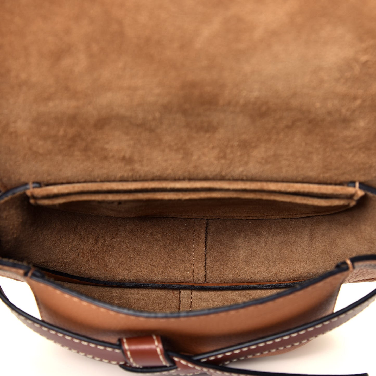 Grained Calfskin Mini Gate Crossbody Bag Caramel Pecan
