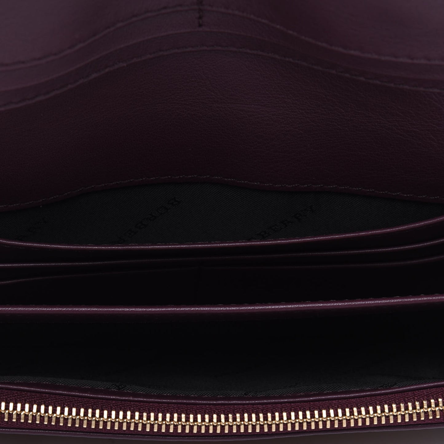 Grainy Calfskin House Check Continental Wallet Mahogany Red