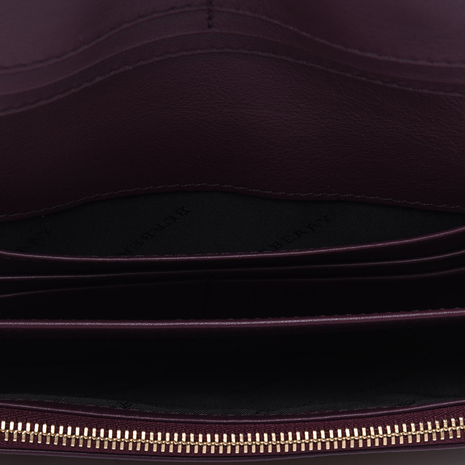 Burberry Grainy Calfskin House Check Continental Wallet Mahogany Red 5 of 11