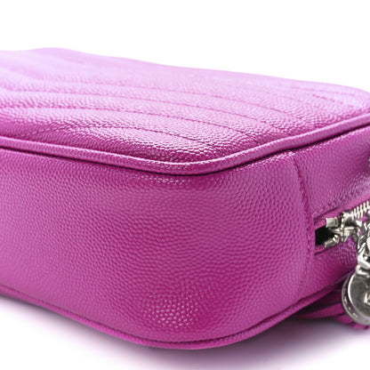 Saint Laurent Grain De Poudre Matelasse Monogram Mini Lou Camera Bag Fuxia Electrique 11 of 12