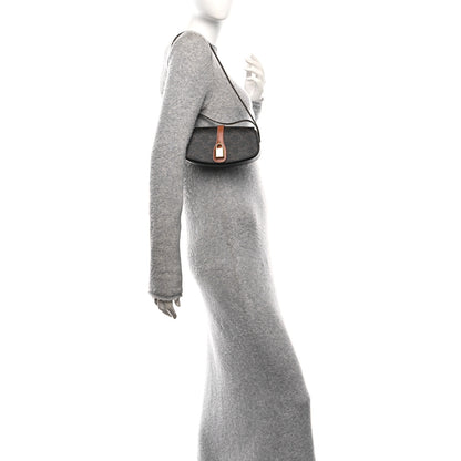 Celine Triomphe Canvas Calfskin Tabou Clutch on Strap Tan 2 of 10