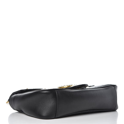 Gucci Calfskin Matelasse Studded Small Pearly GG Marmont Shoulder Bag Black 4 of 11
