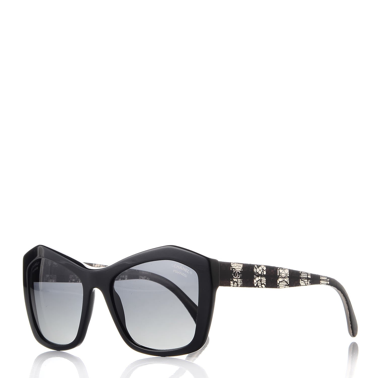 Chanel Lace Effect Sunglasses 5296-A Black 1 of 8