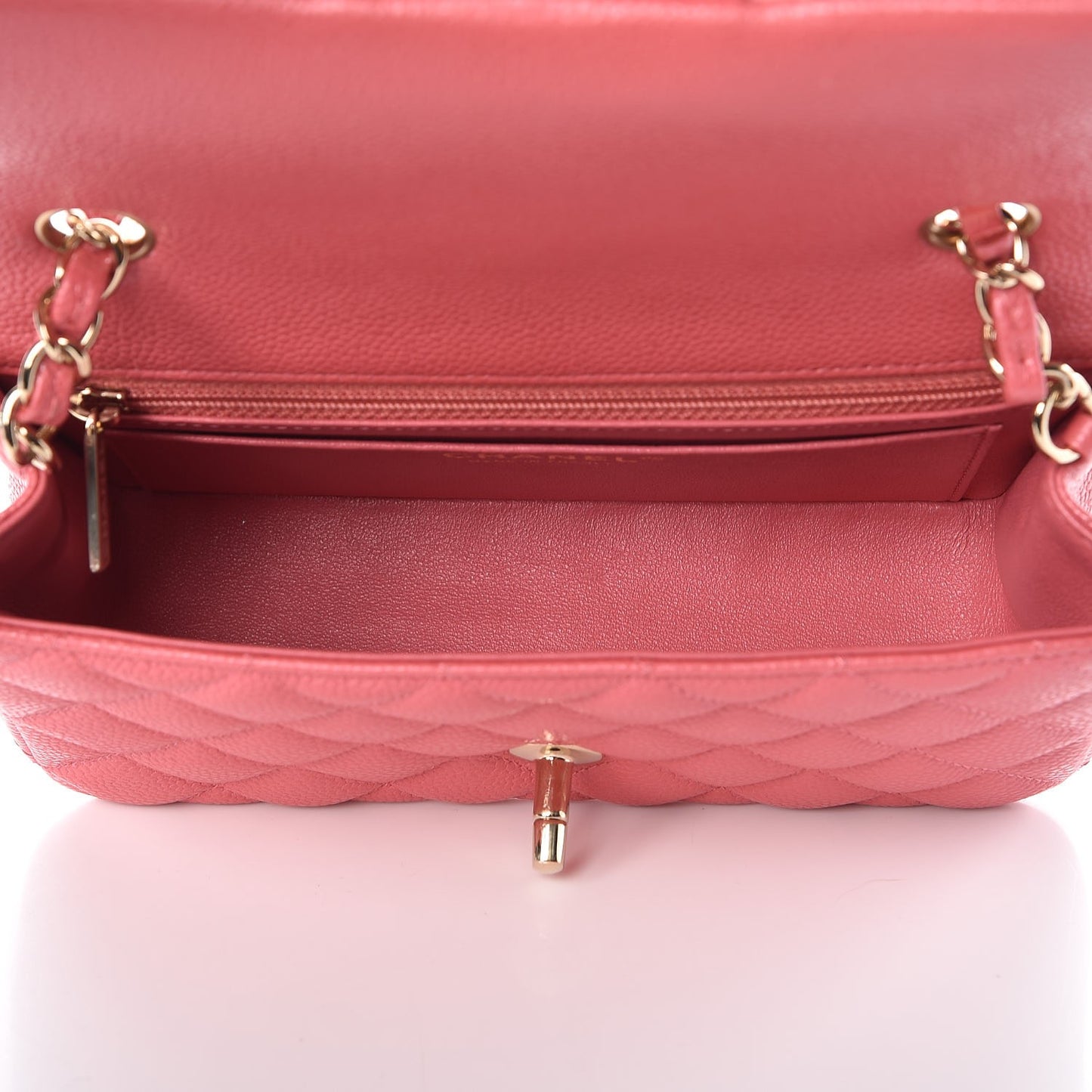 Caviar Quilted Mini Rectangular Flap Pink