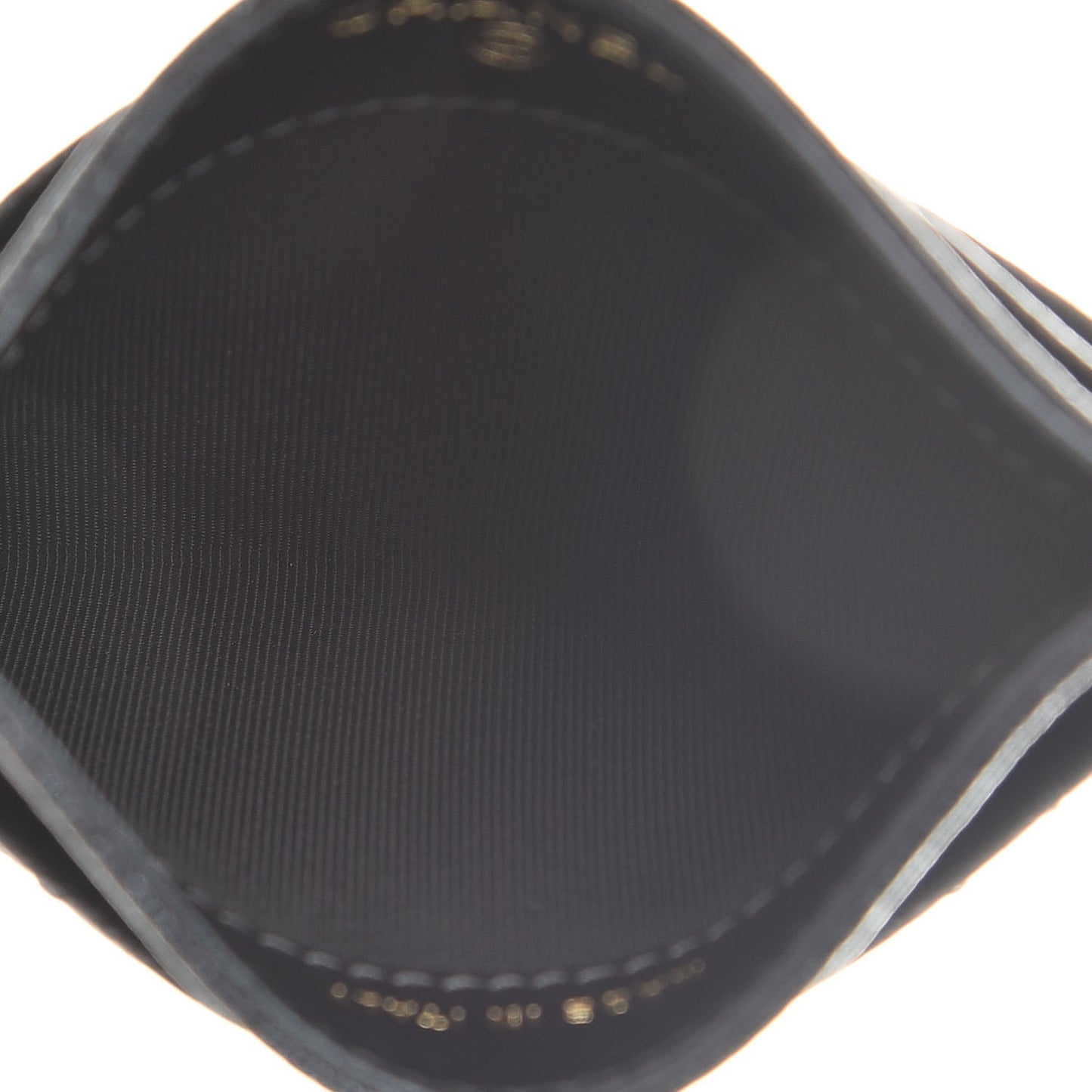 Iridescent Caviar Quilted Card Holder Black