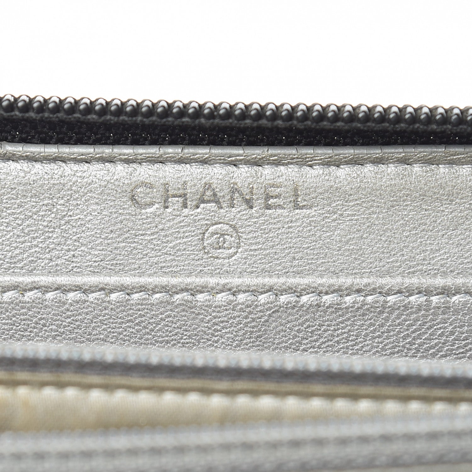Chanel Lambskin Camellia Embossed Large Zip Around Gusset Wallet Black 8 of 11
