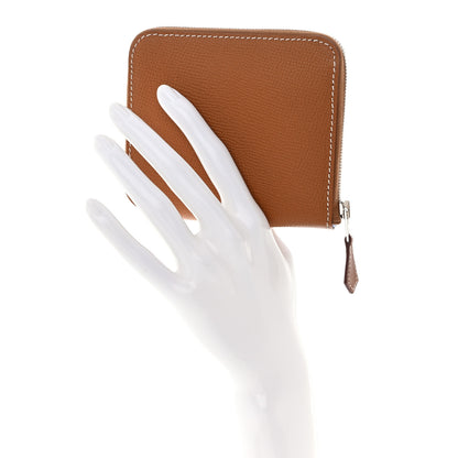 Hermes Epsom Silk'in Compact Wallet Gold 2 of 8