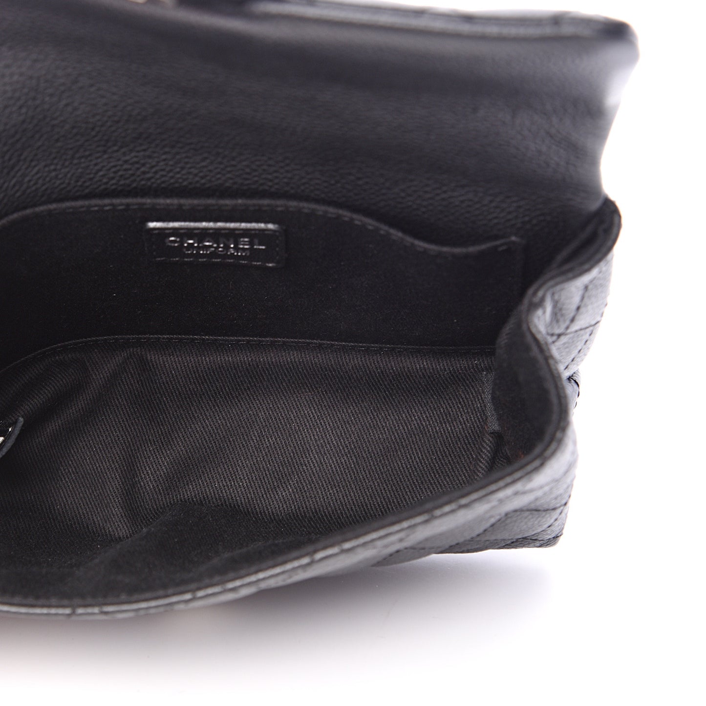 Grained Calfskin Quilted 2.55 Reissue Flap Belt Bag Clutch Black