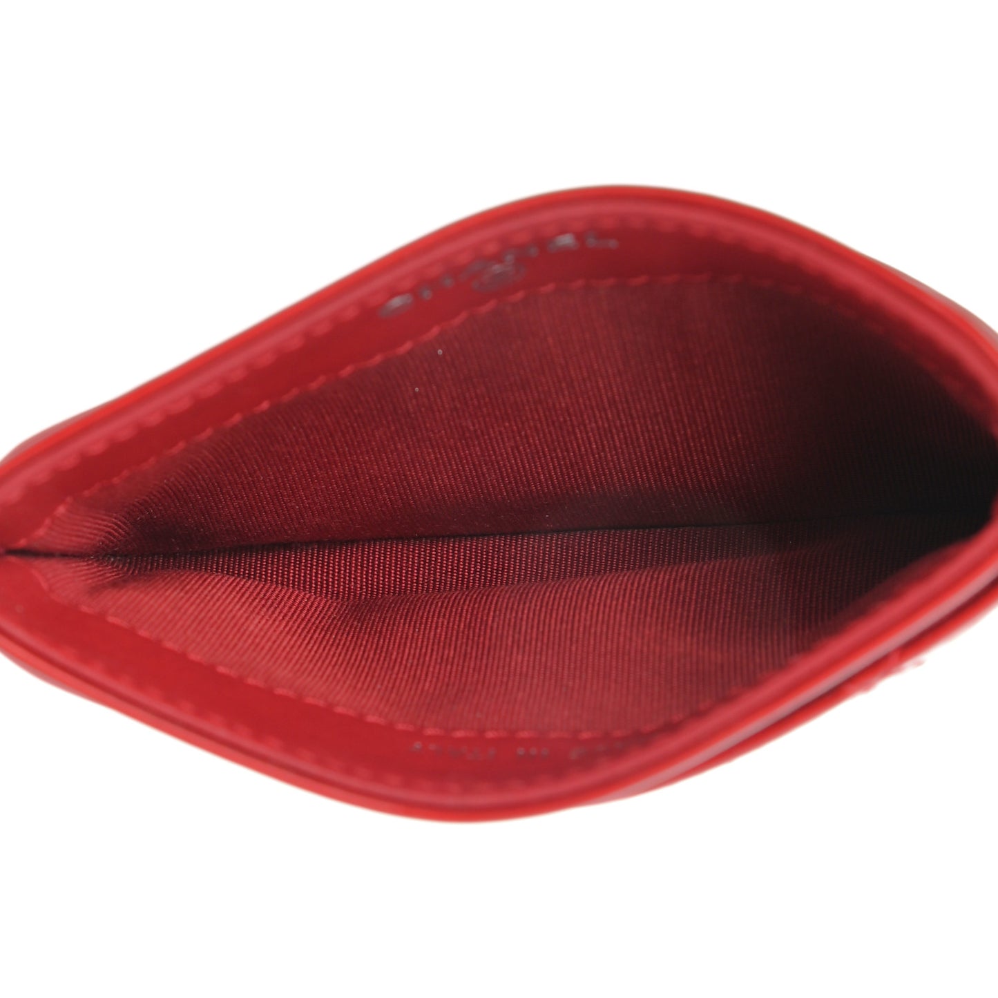 Patent Quilted Brilliant Card Holder Red