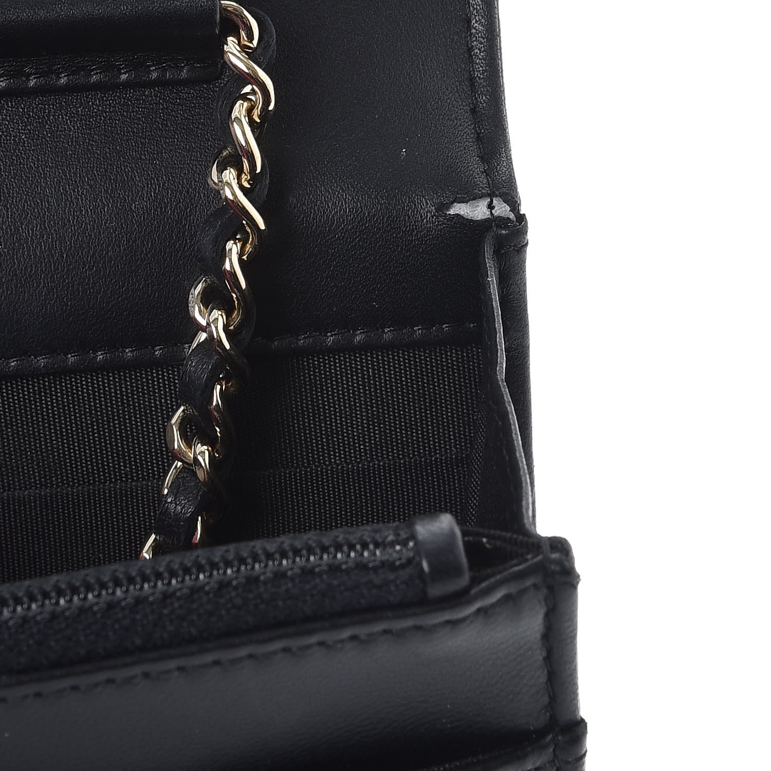 Chanel Lambskin Quilted Boy Wallet On Chain WOC Black 10 of 11