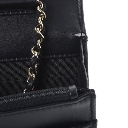 Chanel Lambskin Quilted Boy Wallet On Chain WOC Black 10 of 11