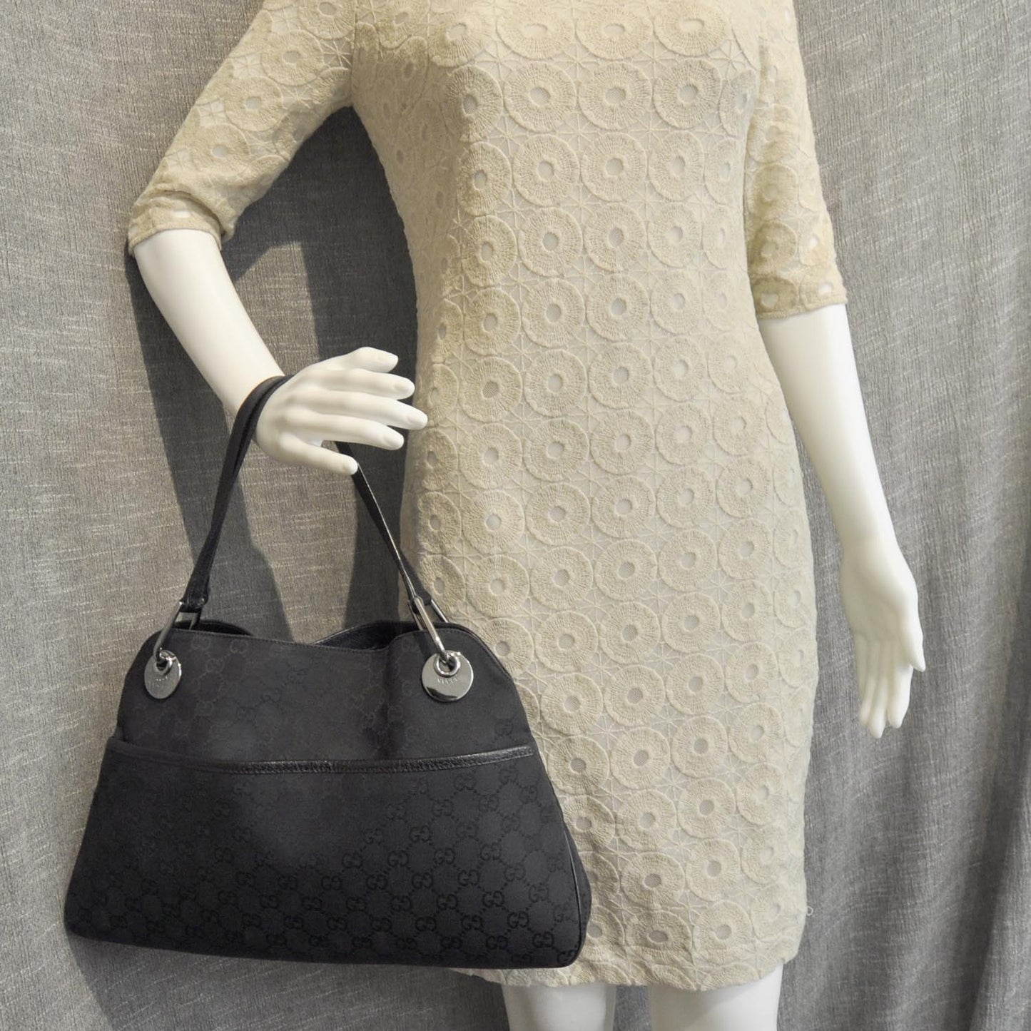 Monogram Medium Eclipse Shoulder Bag Black