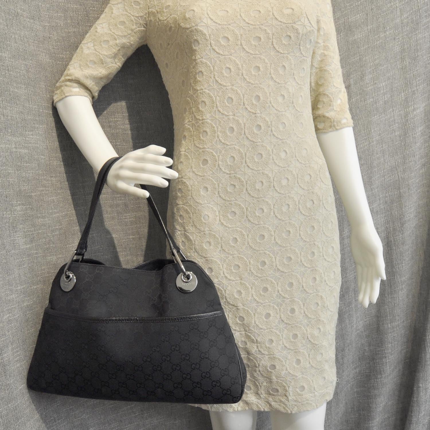 Gucci Monogram Medium Eclipse Shoulder Bag Black 5 of 7