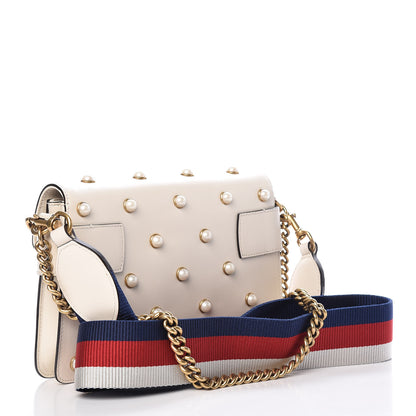 Gucci Nappa Pearl Studded Mini Queen Margaret Broadway Shoulder Bag Mystic White 3 of 16