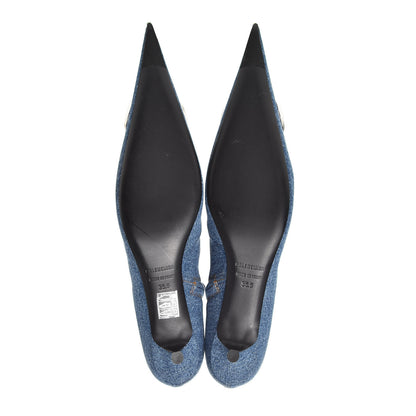 Balenciaga Denim BB Pointy Toe Ankle Booties 35.5 Light Bleu 6 of 9