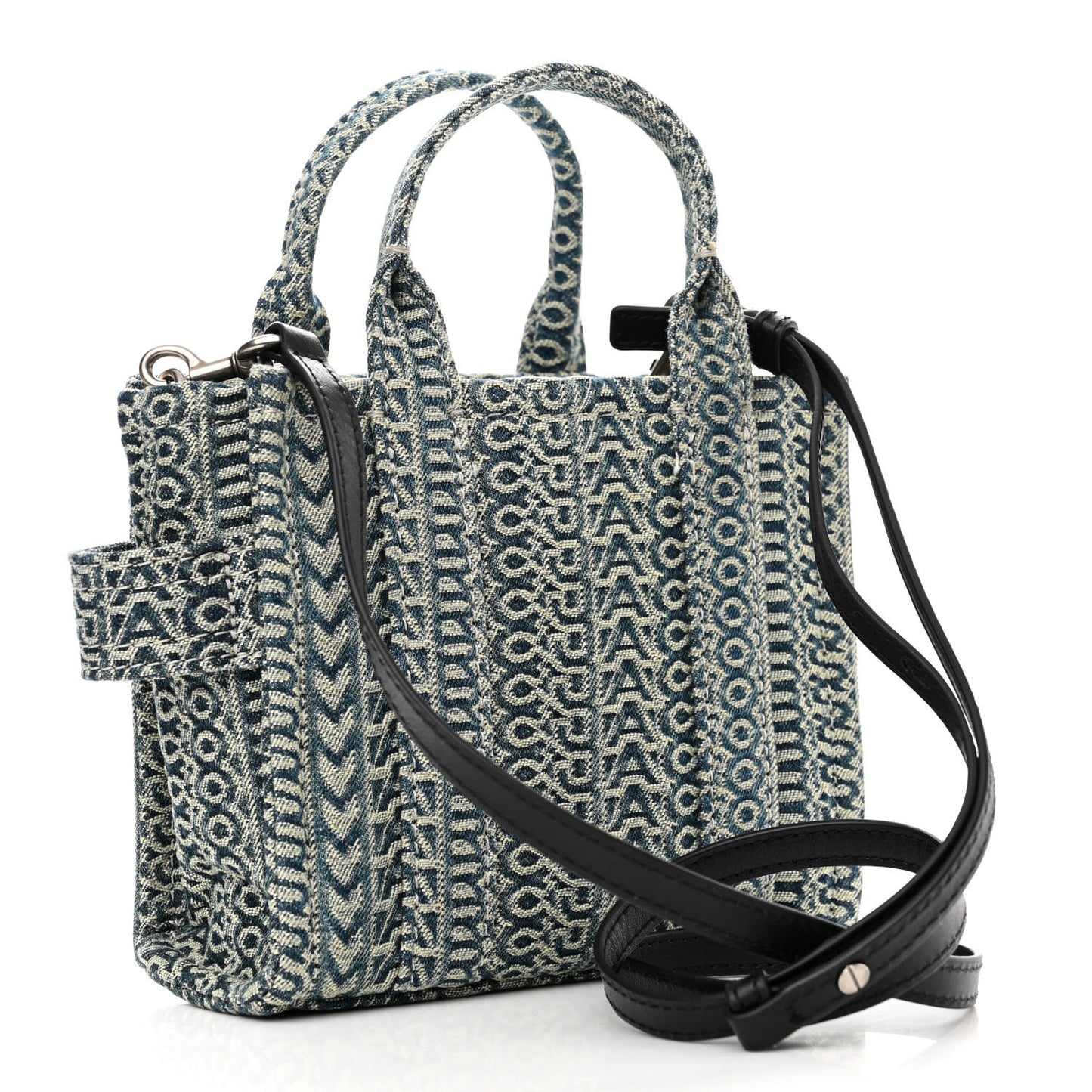 Cotton Washed Monogram Denim Mini Tote Bag