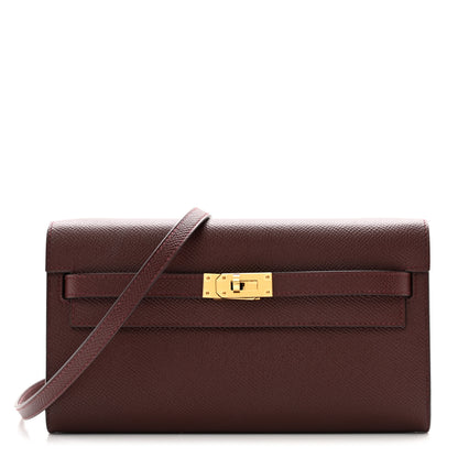 Hermes Epsom Kelly Wallet To Go Bordeaux 1 of 11