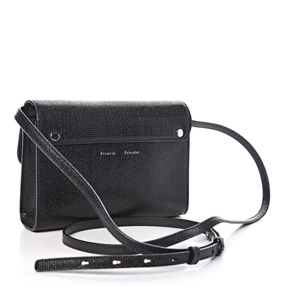Proenza Schouler Calfskin Lizard Embossed PS11 Wallet With Strap Black 3 of 8