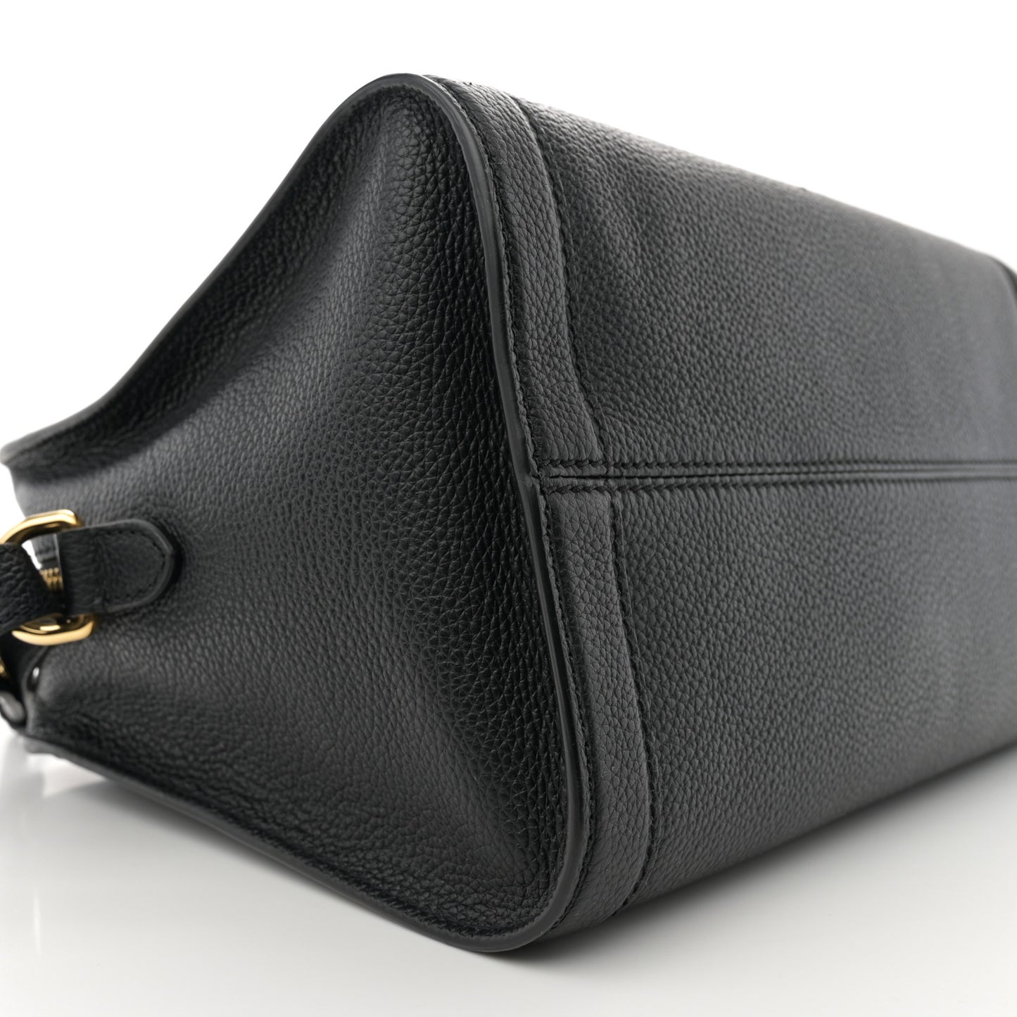 Pebbled Calfskin Small Skull Padlock Zip Around Tote Black