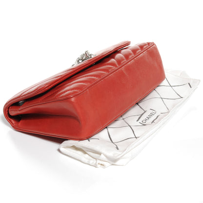Chanel Lambskin Chevron Medium Leo Lion Flap Red 4 of 7