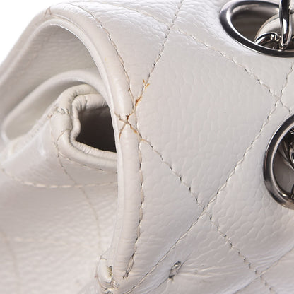 Chanel Caviar Quilted Medium Double Flap White 10 of 12