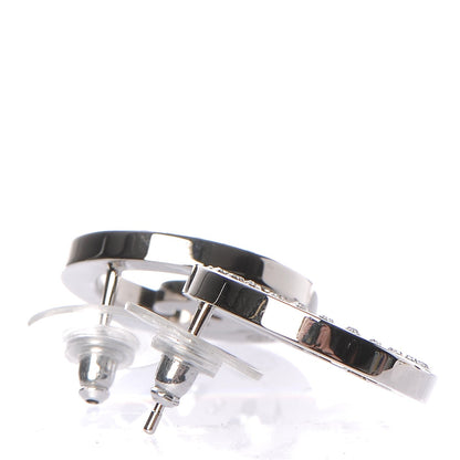 Chanel Crystal CC Round Earrings Silver 4 of 6