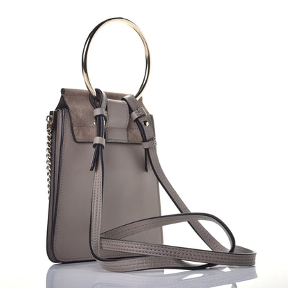 Chloe Suede Calfskin Mini Faye Bracelet Bag Motty Grey 3 of 8