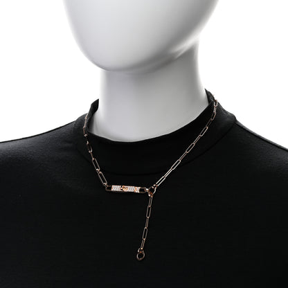 Hermes 18K Rose Gold Diamond Pave PM Kelly Chaine Lariat Necklace ST 2 of 5