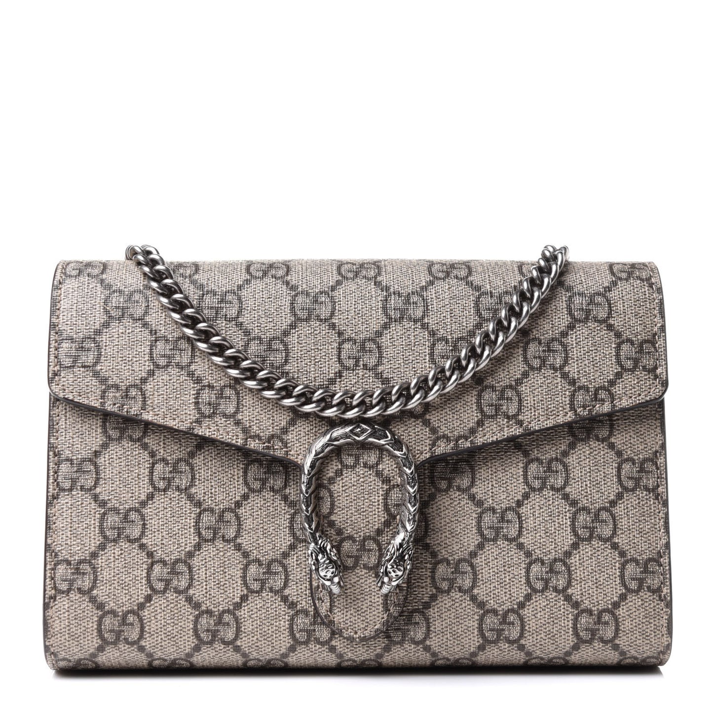 GG Supreme Monogram Mini Dionysus Chain Wallet Beige Taupe