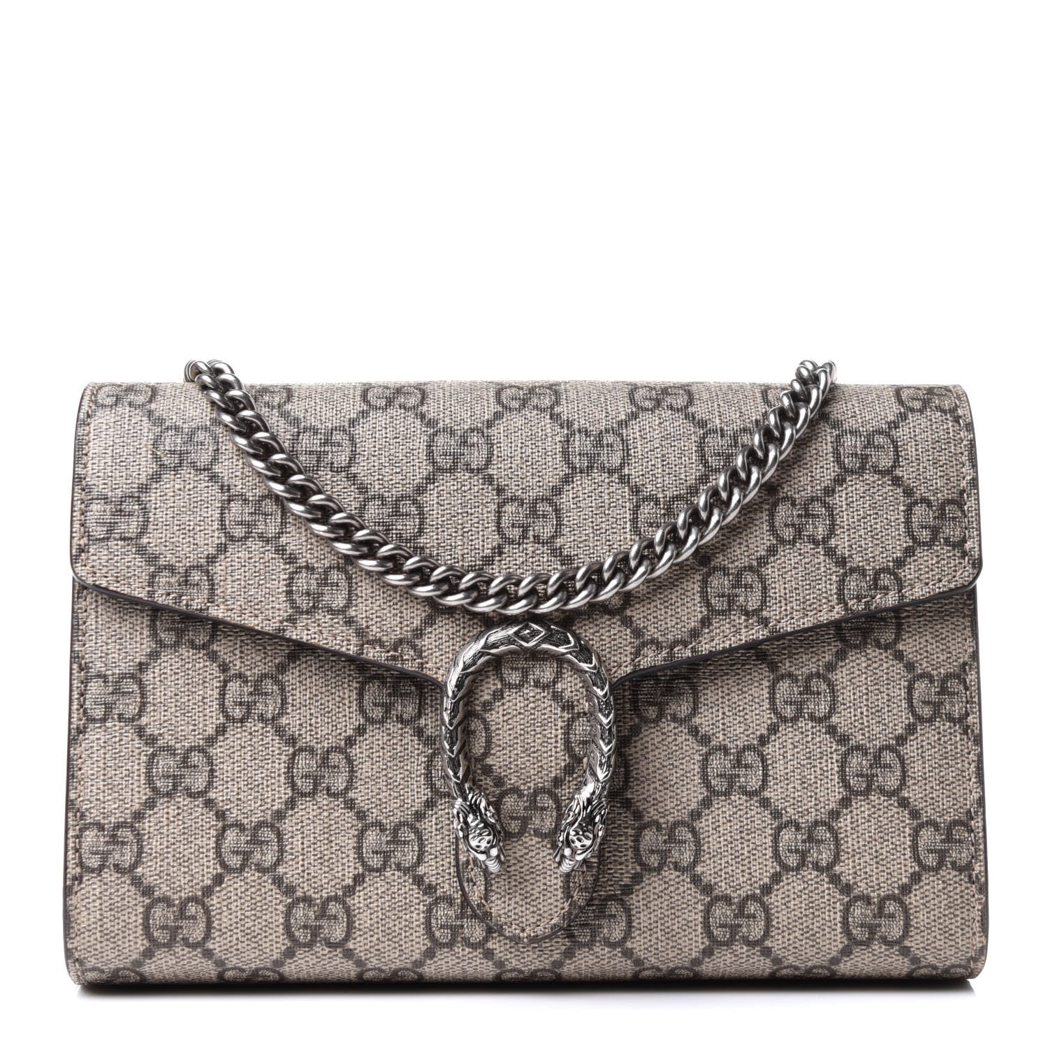 Gucci GG Supreme Monogram Mini Dionysus Chain Wallet Beige Taupe 1 of 11
