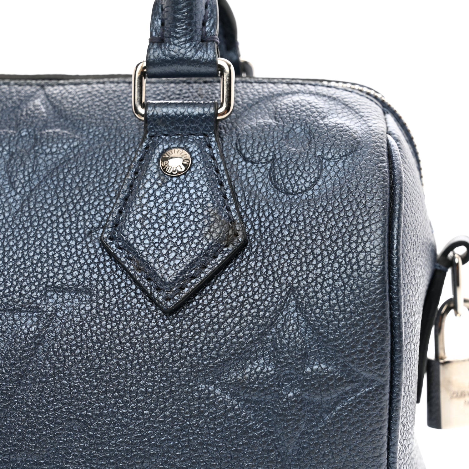 Louis Vuitton Metallic Empreinte Monogram Giant Speedy Bandouliere 20 Navy Nacre 11 of 11