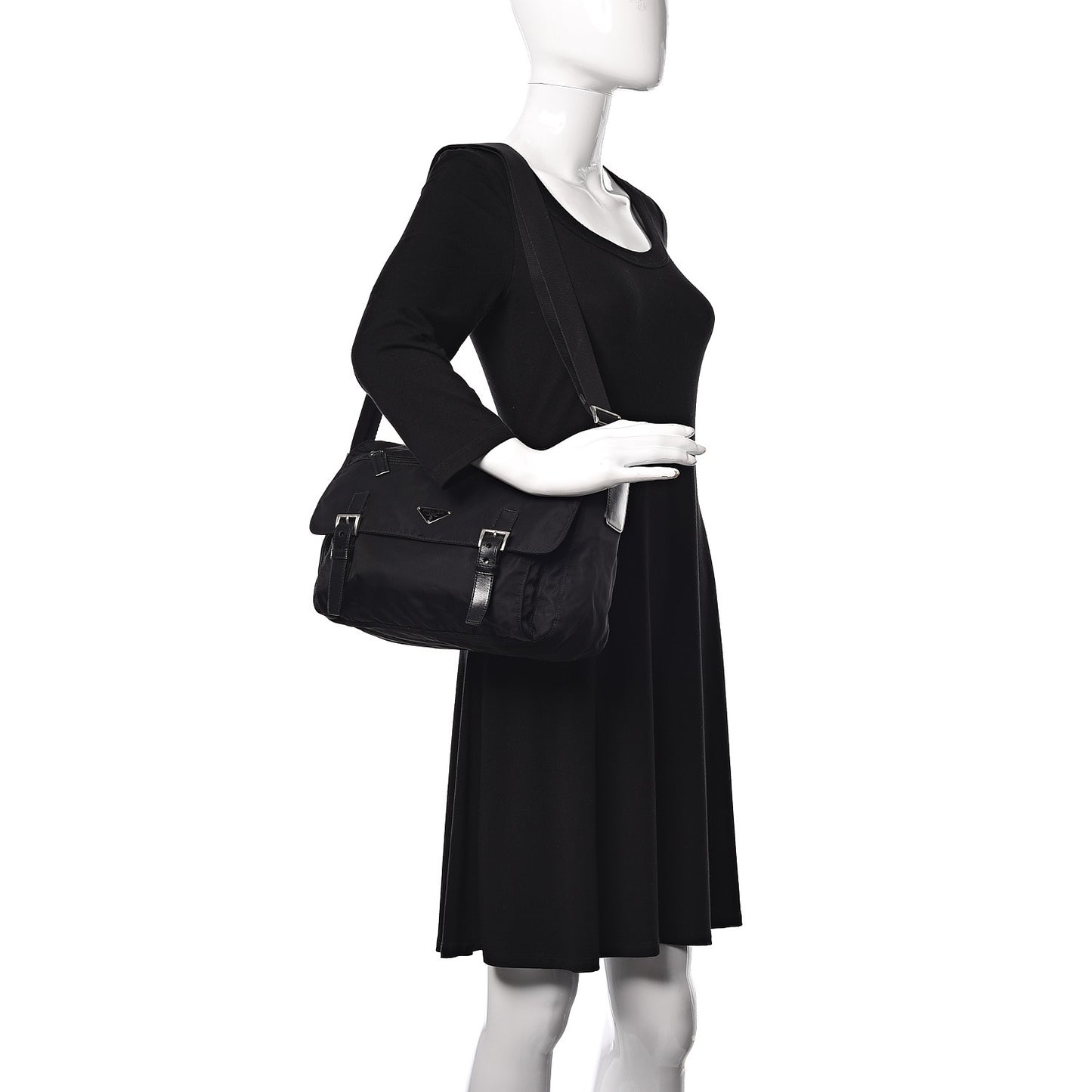 Nylon Vela Sport Messenger Bag Black