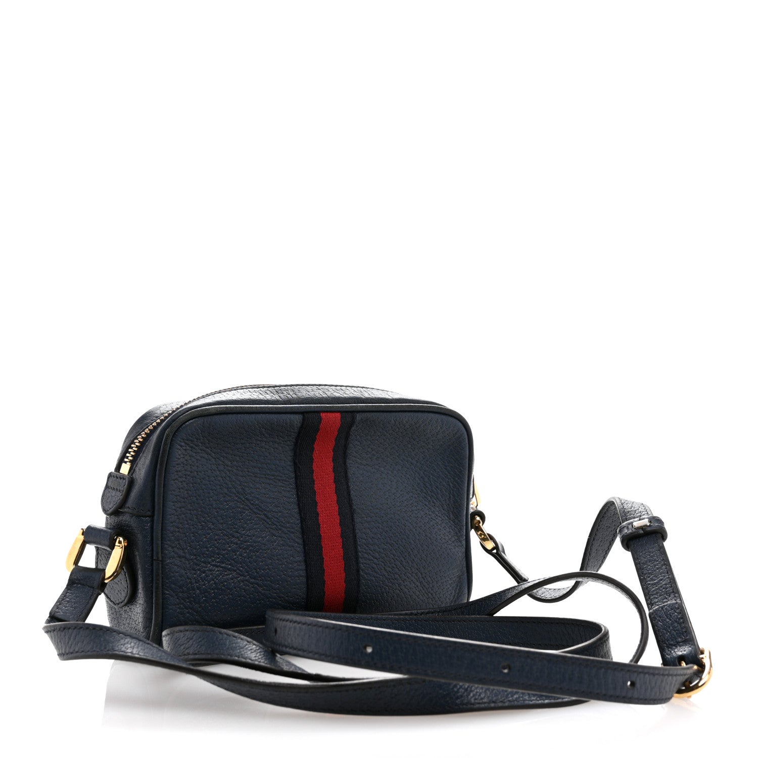Gucci Textured Calfskin Web Mini Ophidia Shoulder Bag Blue Agata 3 of 12