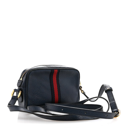 Gucci Textured Calfskin Web Mini Ophidia Shoulder Bag Blue Agata 3 of 12