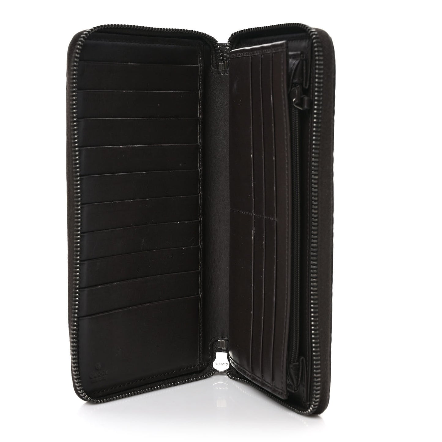 Guccissima Signature Zip Around Organizer Wallet Black