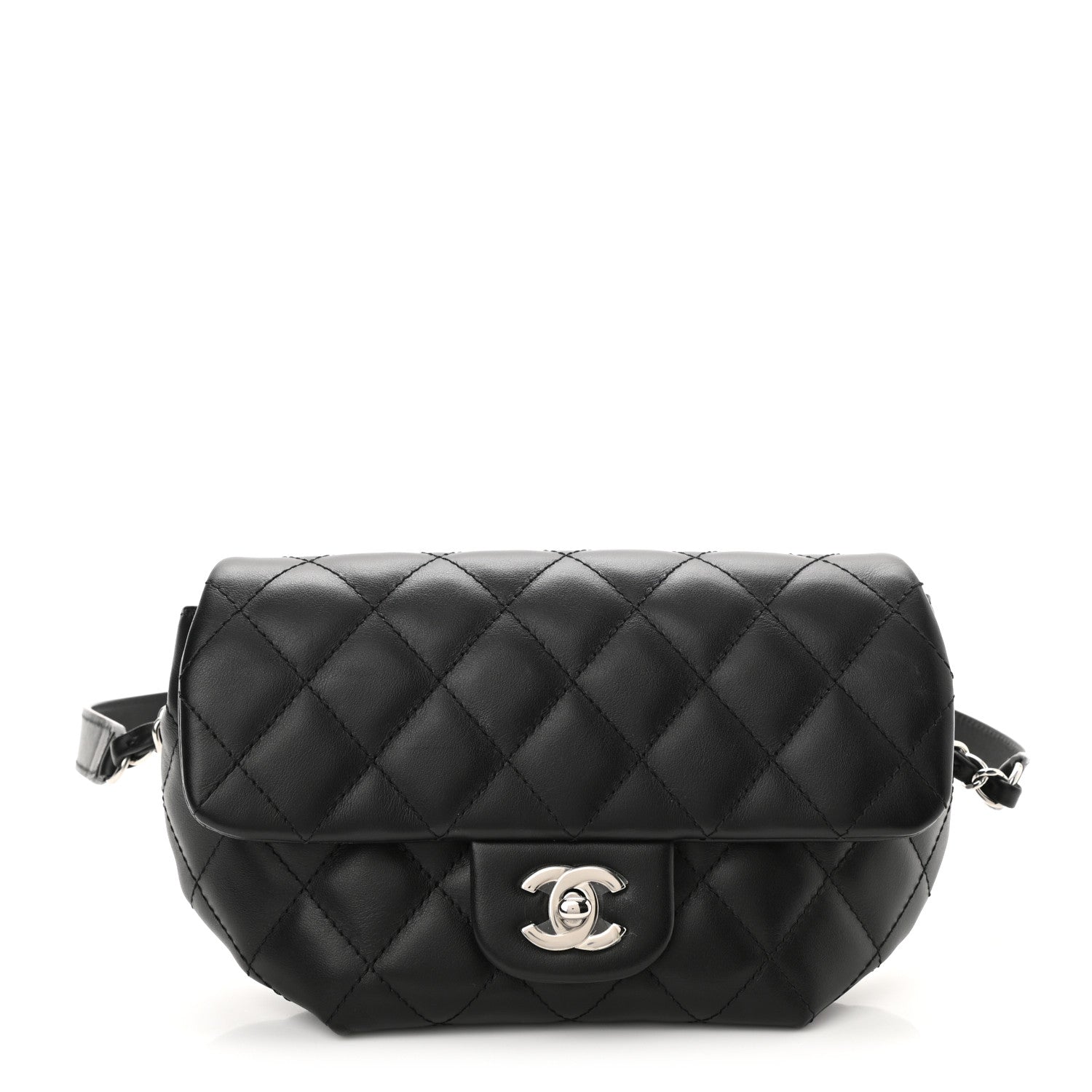 Chanel Calfskin Quilted CC Uniform Flap Belt Bag Black 1 of 11