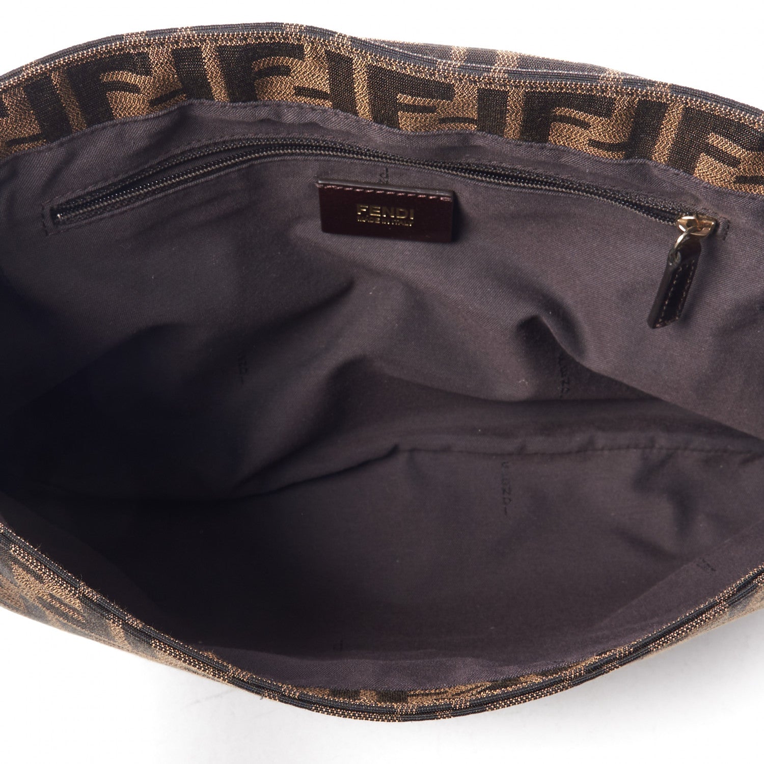 Fendi Zucca Patent Large Mia Shoulder Flap Tobacco 4 of 9