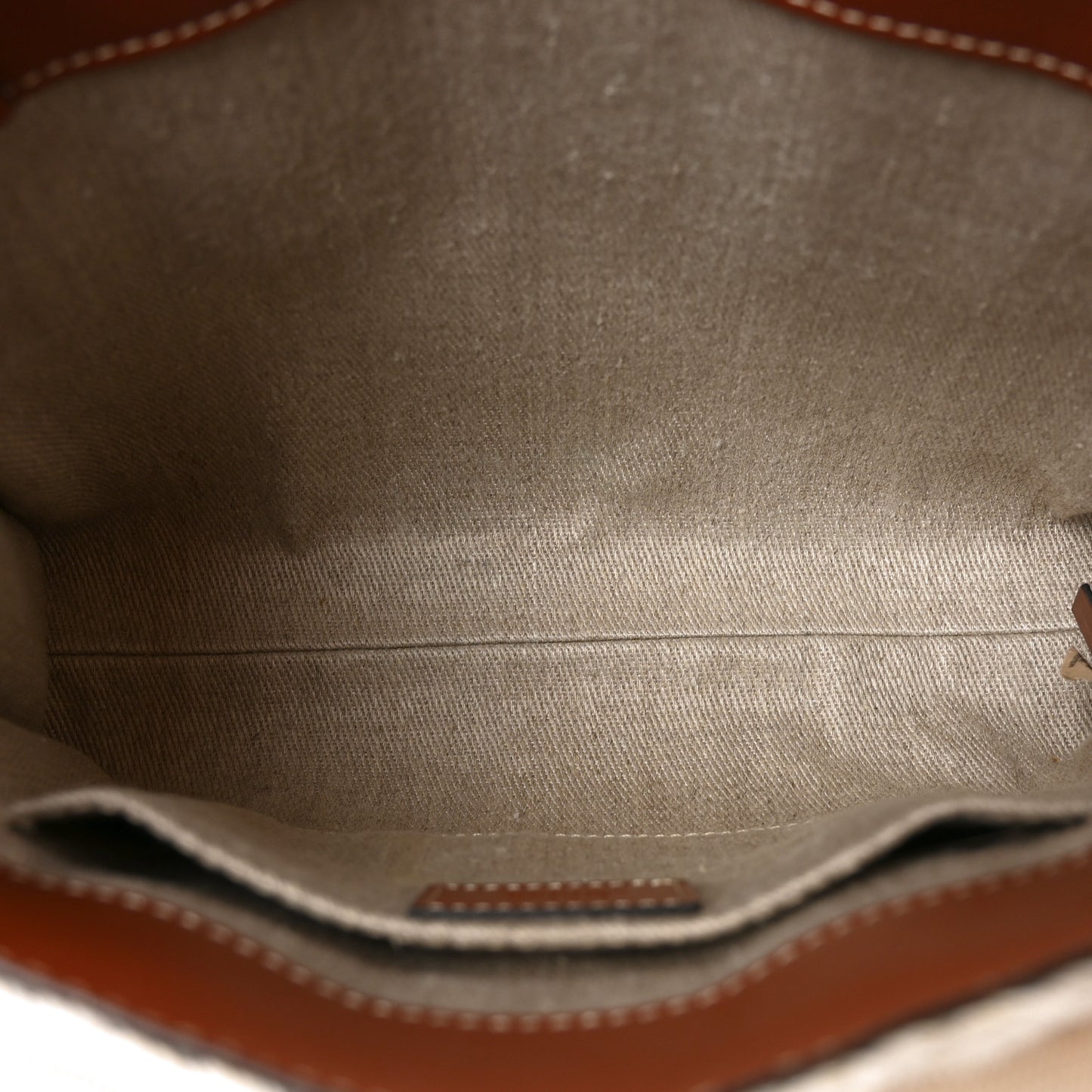 Cotton Calfskin Small Woody Ribbon Fringe Tote White Brown