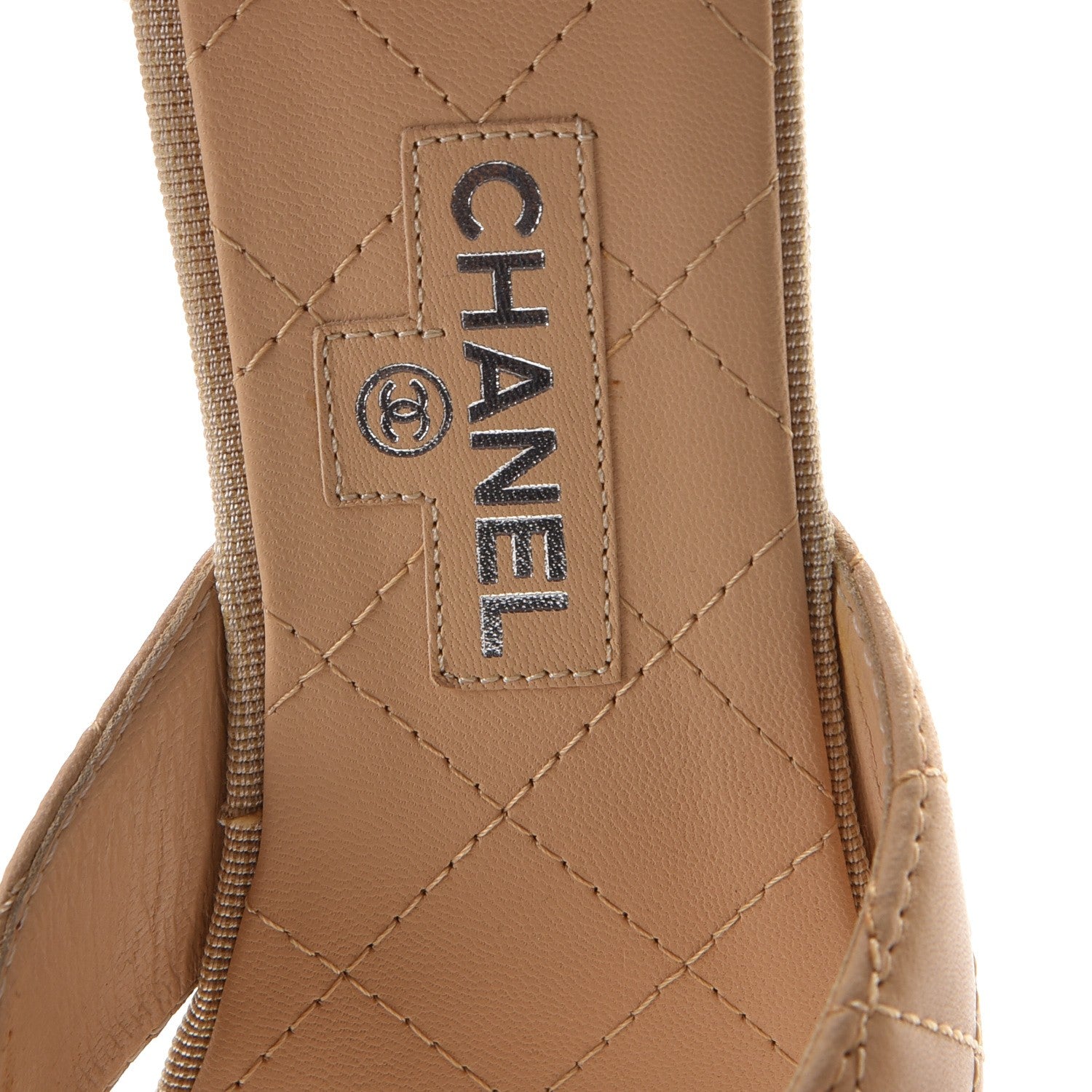 Chanel Lambskin Quilted CC Turnlock Sandals 36 Beige 7 of 9