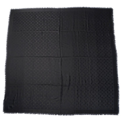 Louis Vuitton Silk Wool Monogram Shawl Black 3 of 5
