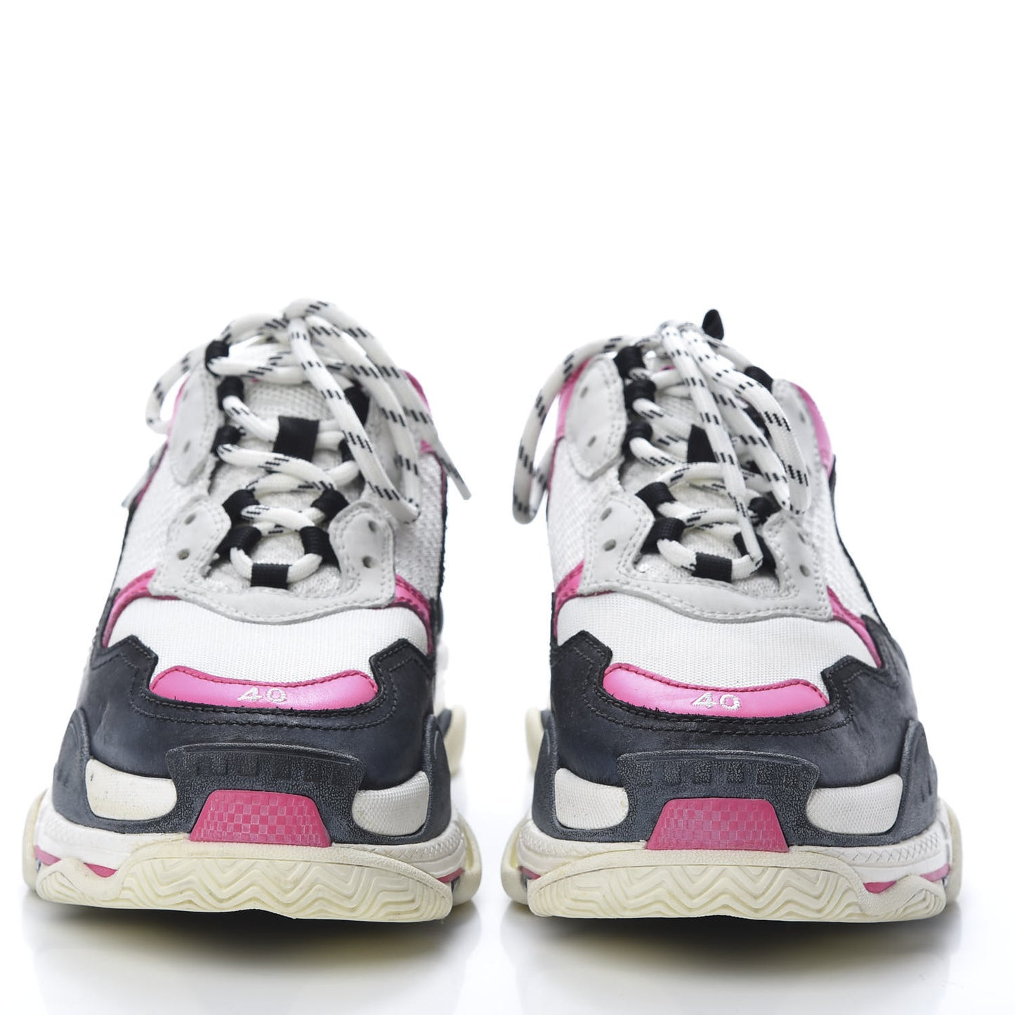 Fabric Mesh Womens Triple S Sneakers 40 Rose Fluo Black White