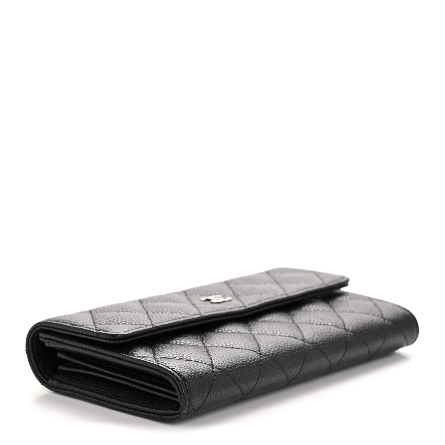 Chanel Caviar Quilted Large Gusset Flap Wallet Black 4 of 11