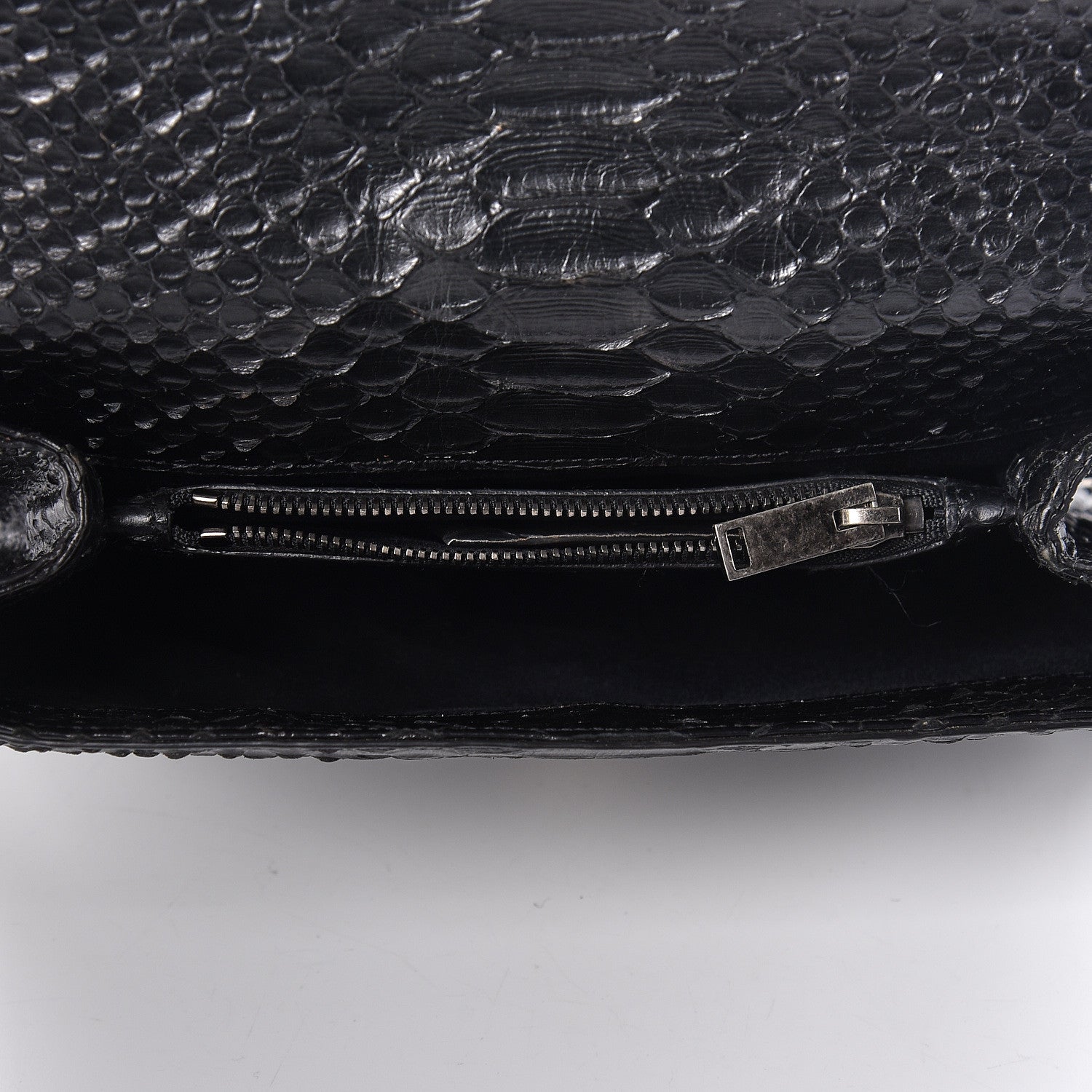 Saint Laurent Calfskin Python Embossed Monogram Medium College Bag Black 5 of 9